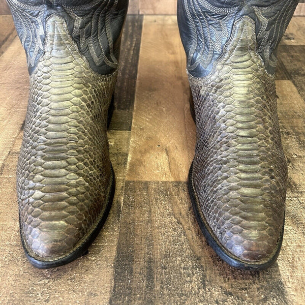 Tony Lama Vintage Gold Label Snakeskin Cowboy Boots Mens 9 D